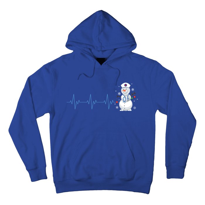 Nurse Snow Heartbeat Christmas Nursing Gift Hoodie