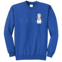 Nurse Snow Heartbeat Christmas Nursing Gift Sweatshirt