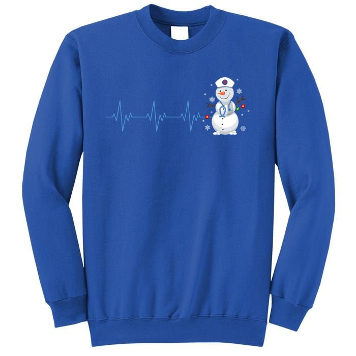 Nurse Snow Heartbeat Christmas Nursing Gift Sweatshirt