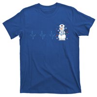 Nurse Snow Heartbeat Christmas Nursing Gift T-Shirt