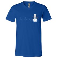 Nurse Snow Heartbeat Christmas Nursing Gift V-Neck T-Shirt