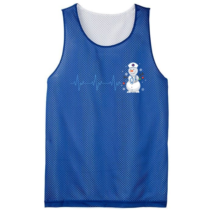 Nurse Snow Heartbeat Christmas Nursing Gift Mesh Reversible Basketball Jersey Tank