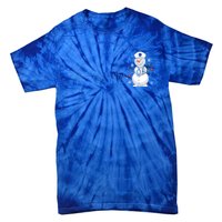 Nurse Snow Heartbeat Christmas Nursing Gift Tie-Dye T-Shirt