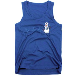 Nurse Snow Heartbeat Christmas Nursing Gift Tank Top