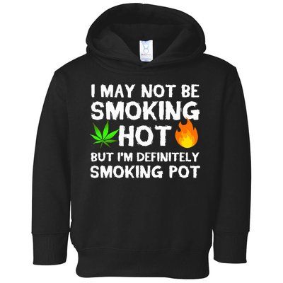 Not Smoking Hot But Definitely Smoking Pot  Weed Leaf Joke Toddler Hoodie