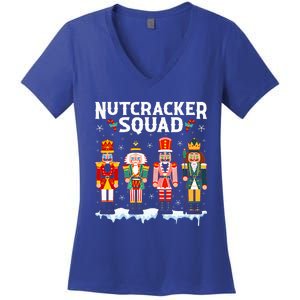 Nutcracker Squad Holiday Christmas Xmas pajama Women's V-Neck T-Shirt