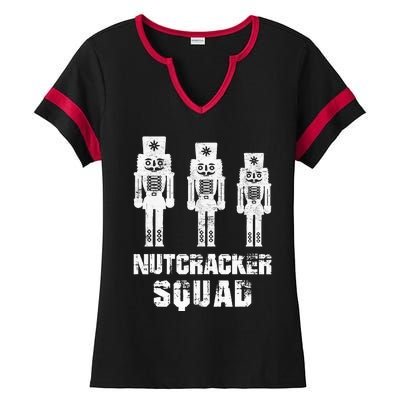 Nutcracker Squad Holiday Ballet Dance Matching Christmas Ladies Halftime Notch Neck Tee