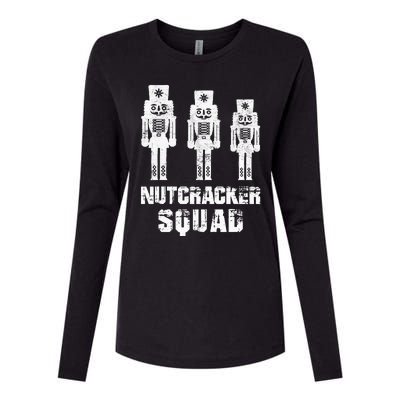 Nutcracker Squad Holiday Ballet Dance Matching Christmas Womens Cotton Relaxed Long Sleeve T-Shirt