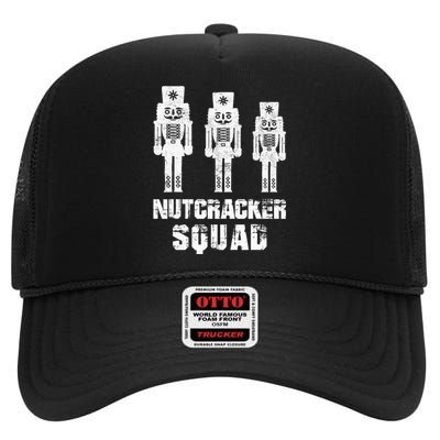 Nutcracker Squad Holiday Ballet Dance Matching Christmas High Crown Mesh Back Trucker Hat