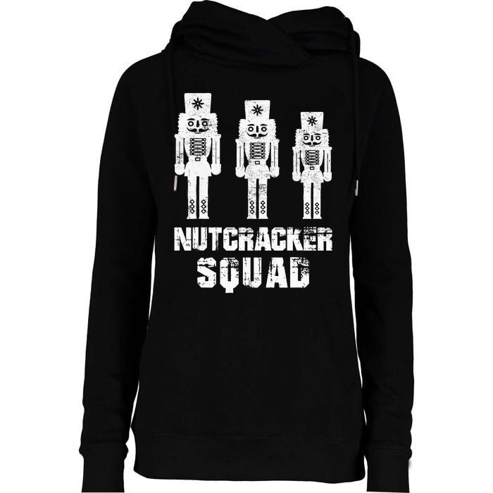 Nutcracker Squad Holiday Ballet Dance Matching Christmas Womens Funnel Neck Pullover Hood