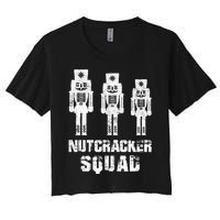 Nutcracker Squad Holiday Ballet Dance Matching Christmas Women's Crop Top Tee