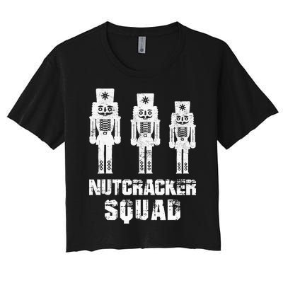 Nutcracker Squad Holiday Ballet Dance Matching Christmas Women's Crop Top Tee