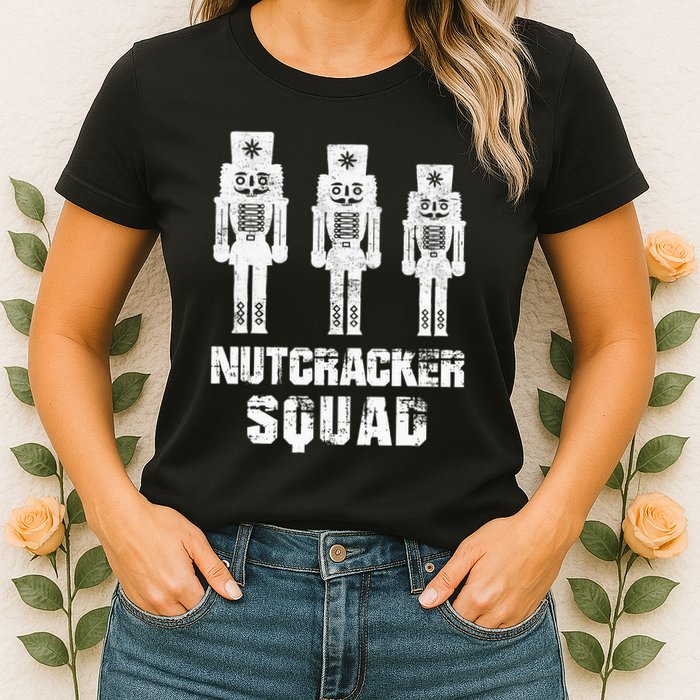 Nutcracker Squad Holiday Ballet Dance Matching Christmas Womens T-Shirt