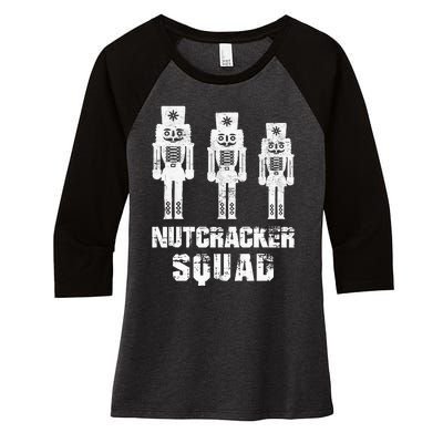 Nutcracker Squad Holiday Ballet Dance Matching Christmas Women's Tri-Blend 3/4-Sleeve Raglan Shirt