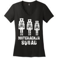 Nutcracker Squad Holiday Ballet Dance Matching Christmas Women's V-Neck T-Shirt