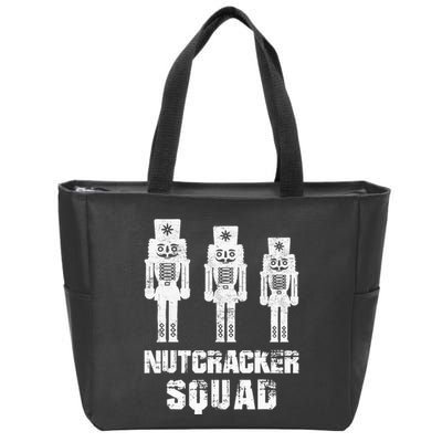 Nutcracker Squad Holiday Ballet Dance Matching Christmas Zip Tote Bag