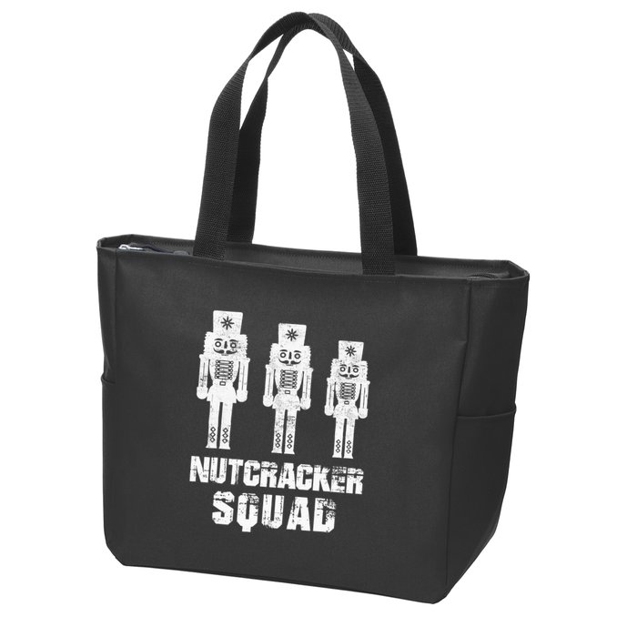Nutcracker Squad Holiday Ballet Dance Matching Christmas Zip Tote Bag