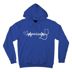 Nurse Stethoscope Heartbeat Nursing School Gift Hoodie