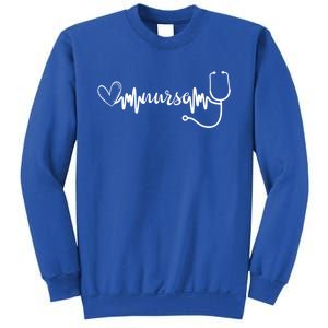 Nurse Stethoscope Heartbeat Nursing School Gift Sweatshirt