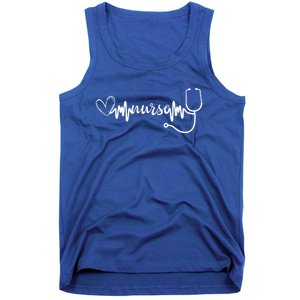 Nurse Stethoscope Heartbeat Nursing School Gift Tank Top