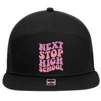 Next Stop High School Elementary School Graduation 7 Panel Mesh Trucker Snapback Hat