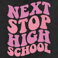 Next Stop High School Elementary School Graduation 7 Panel Mesh Trucker Snapback Hat