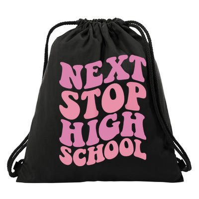 Next Stop High School Elementary School Graduation Drawstring Bag