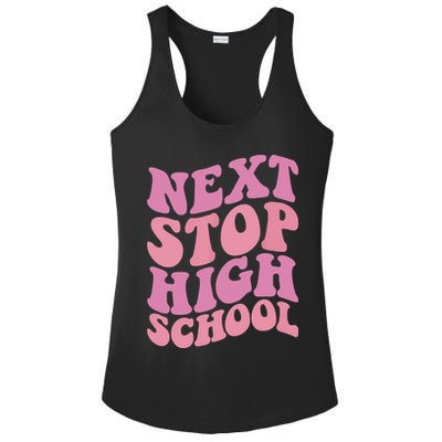 Next Stop High School Elementary School Graduation Ladies PosiCharge Competitor Racerback Tank