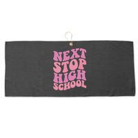 Next Stop High School Elementary School Graduation Large Microfiber Waffle Golf Towel