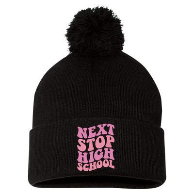 Next Stop High School Elementary School Graduation Pom Pom 12in Knit Beanie