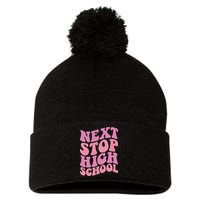 Next Stop High School Elementary School Graduation Pom Pom 12in Knit Beanie