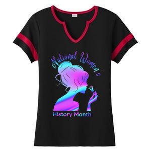 National 's History Month March Woman Ladies Halftime Notch Neck Tee