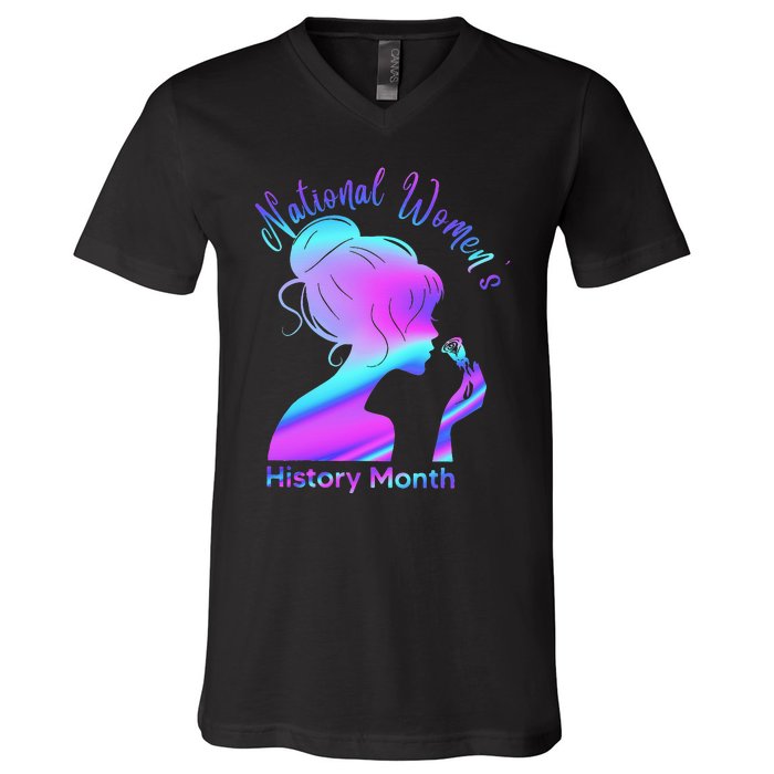 National 's History Month March Woman V-Neck T-Shirt