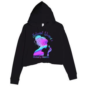 National 's History Month March Woman Crop Fleece Hoodie