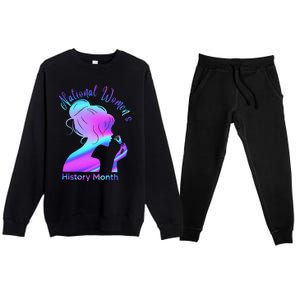 National 's History Month March Woman Premium Crewneck Sweatsuit Set