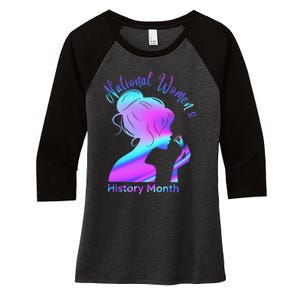 National 's History Month March Woman Women's Tri-Blend 3/4-Sleeve Raglan Shirt