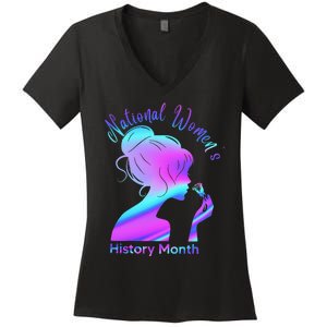 National 's History Month March Woman Women's V-Neck T-Shirt