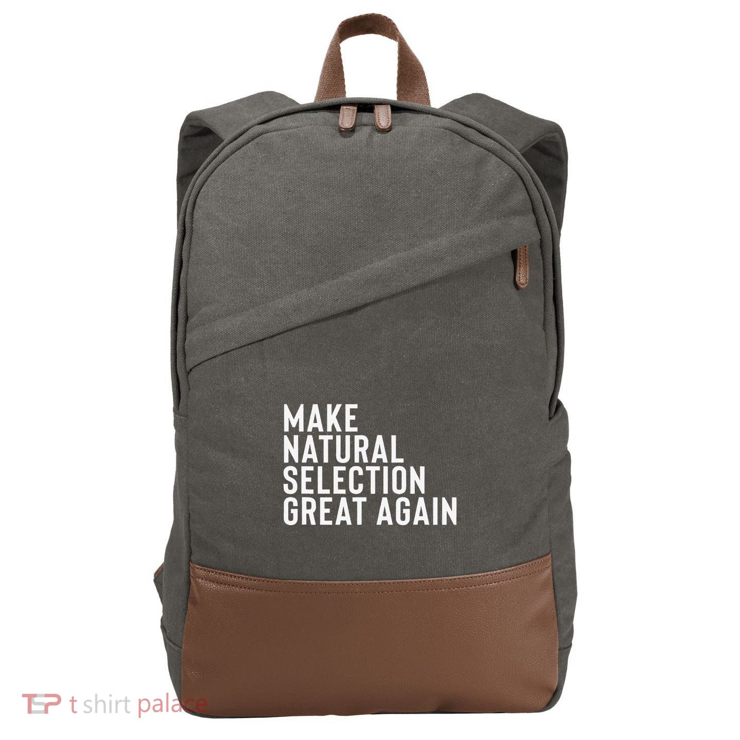 Natural Selection Humorous Funny Memes Humor Sarcastic Gift Cotton Canvas Backpack