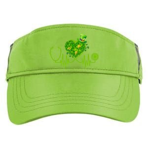 Nurse Stethoscope Heart Shamrock Irish Nurse St Patricks Day Gift Adult Drive Performance Visor