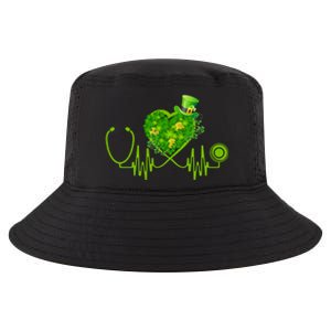 Nurse Stethoscope Heart Shamrock Irish Nurse St Patricks Day Gift Cool Comfort Performance Bucket Hat