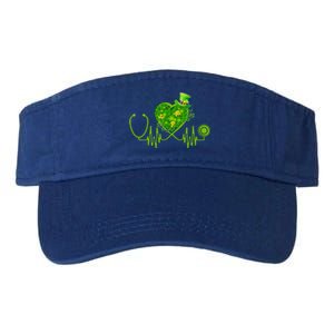 Nurse Stethoscope Heart Shamrock Irish Nurse St Patricks Day Gift Valucap Bio-Washed Visor