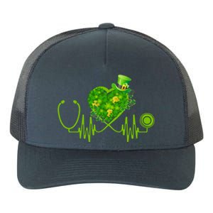 Nurse Stethoscope Heart Shamrock Irish Nurse St Patricks Day Gift Yupoong Adult 5-Panel Trucker Hat