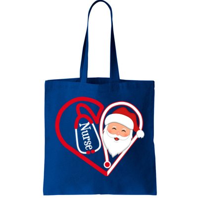 Nurse Stethoscope Heart Santa Claus Rn Lpn Nursing Christmas Cool Gift Tote Bag