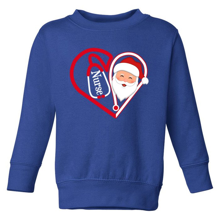 Nurse Stethoscope Heart Santa Claus Rn Lpn Nursing Christmas Cool Gift Toddler Sweatshirt