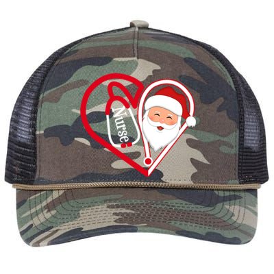 Nurse Stethoscope Heart Santa Claus Rn Lpn Nursing Christmas Cool Gift Retro Rope Trucker Hat Cap