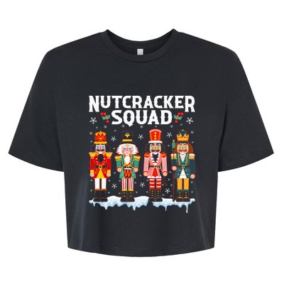 Nutcracker Squad Holiday Christmas Pajama Bella+Canvas Jersey Crop Tee