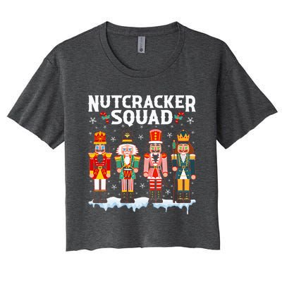 Nutcracker Squad Holiday Christmas Pajama Women's Crop Top Tee