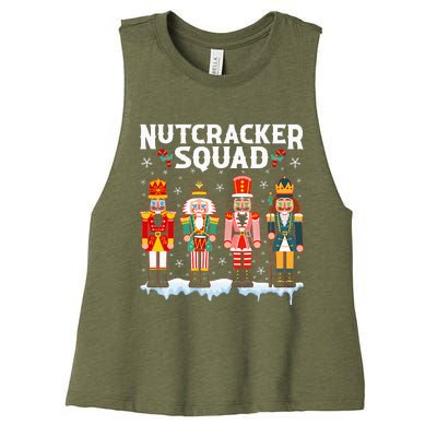 Nutcracker Squad Holiday Christmas Pajama Women's Racerback Cropped Tank