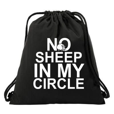 No Sheep In My Circle Drawstring Bag
