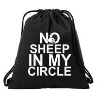 No Sheep In My Circle Drawstring Bag